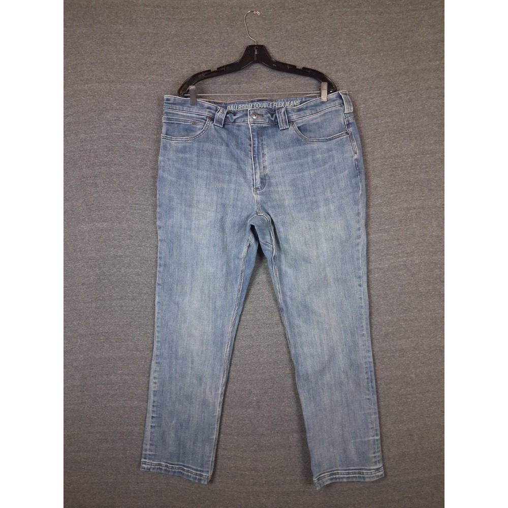 Duluth Mens Jeans 40x32 Blue Denim Ballroom Flex Pants Casual Workwear Standard